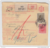 Yugoslavia Kingdom SHS Parcel Card - Sprovodni List 1930 Novi Sad To Crikvenica Bb160516 - Andere & Zonder Classificatie