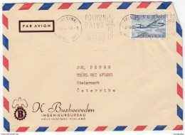 K. Buxhoeveden Company Air Mail Letter Cover Travelled 1962 Helsinki To Thürl Bei Aflenz Slogan Postmark Bb161128 - Lettres & Documents