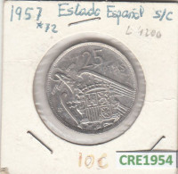 CRE1954 MONEDA ESPAÑA 25 PESETAS 1957 ESTRELLA 72 SIN CIRCULAR - 25 Pesetas