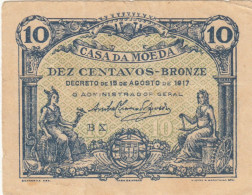 CRBX295 BILLETE PORTUGAL 10 CENTAVOS 1917 BC - Portogallo