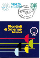 ITALIA ITALY - 1980 VENEZIA Campionati Mondiali Giovanili SCHERMA (fioretto) Su Cartolina Speciale - 10729 - Schermen