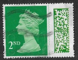 GB 2022  QE Ll MACHIN 2nd CLASS BARCODE GREEN - Ohne Zuordnung