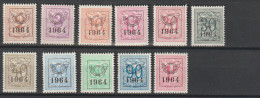 België/Belgique - OBP/COB PRE747-757 - 1964 - Cijfer Op Heraldieke Leeuw - MNH/NSC/** - Typos 1951-80 (Chiffre Sur Lion)