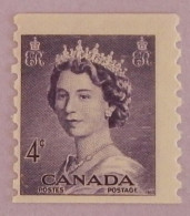 CANADA YT 263aA NEUF**MNH " ELISABETH II" ANNÉE 1953 DENTELE VERTICALE  9.5 - Neufs