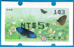 2023 Automatenmarken China Taiwan Schmetterling MiNr.49 Black Nr.143 ATM NT$5 Xx Innovision Kiosk Etiquetas - Distributors