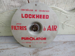 Ancienne Lampe Suspension Publicitaire Garage Automobile Lockheed Purolator - Gas, Garage, Oil