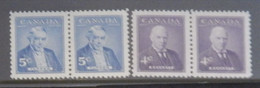 CANADA PAIRE DE 2 X YT 284/285 NEUFS**MNH" PREMIERS MINISTRES" ANNÉE 1955 - Nuevos