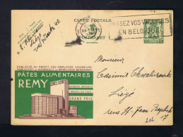 Gc7979 BELGIQUE Bruxelles 1935 Mailed Liegé Publicité Profit Des Employés Chomeurs USINES REMY Tourism Postal Stationery - 1935 – Brussels (Belgium)