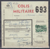 Vrachtbrief Met Stempel POPERINGE N°3 COLIS MILITAIRE - Documenten & Fragmenten