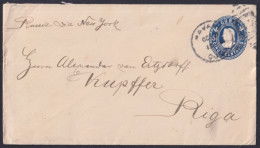 1899-EP-318 CUBA 1899 POSTAL STATIONERY 5c COLUMBUS HAVANA TO RIGA LETTONIA 1900?.  - Brieven En Documenten