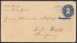 1899-EP-317 CUBA 1899 POSTAL STATIONERY 5c COLUMBUS YELLOW PAPER TO AUSTRIA 1900.  - Brieven En Documenten