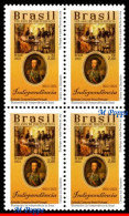 Ref. BR-V2022-09-Q BRAZIL 2022 - 200 YEARS INDEPENDENCE,WITH PORTUGAL, D.PEDRO I, BLOCK MNH, HISTORY 4V - Unused Stamps