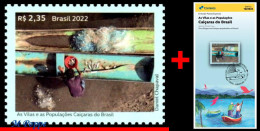 Ref. BR-V2022-10+E BRAZIL 2022 - VILLAGES AND CAICARAPOPULATIONS, BOATS, MNH + BROCHURE, FISH 1V - Unused Stamps