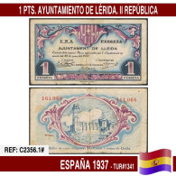 C2356.1# España 1937. 1 Pts. Ayuntamiento De Lérida (VF) TUR@1341 - 1-2 Pesetas