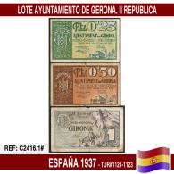 C2416.1# España 1937. Lote Ayuntamiento De Gerona (VF) TUR@1121-1123 - 1-2 Peseten
