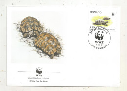 Official FDC, WWF, TORTUE D'Hermann, MONACO. A, 7-11-91 - FDC