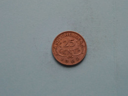 1966 - 25 Cents ( Uncleaned Coin / For Grade, Please See Photo ) ! - Seychelles