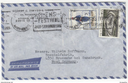 George C. Zervos & Sons 2 Company Air Mail Letter Covers Travelled 1966 To Germany B190922 - Cartas & Documentos