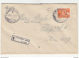 Yugoslavia Letter Cover Travelled Registered 1947 Slavonski Brod To Zagreb B190310 - Covers & Documents