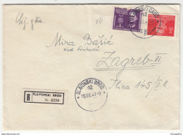 Yugoslavia Registered Letter Cover Travelled 1947 Slavonski Brod To Zagreb B180601 - Covers & Documents