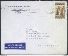 Greece, Fritz Kornicker Company Airmail Letter Cover Travelled 1961 B170410 - Cartas & Documentos