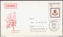 Czechoslovakia, Petr Parléř Illustrated Letter Cover Express Travelled 1968 Karlovy Vary To Graz B170410 - Briefe U. Dokumente