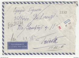 Greece Letter Cover Posted Registered 1969 Corfu To Trieste B210501 - Cartas & Documentos