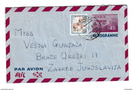 Japan Aerogramme Posted 1962 To Zagreb B210112 - Aérogrammes