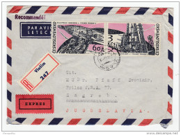 Space Stamps On Registered Air Mail Letter Cover Travelled 1965 Czechoslovakia To Yugoslavia Bb160301 - Other & Unclassified