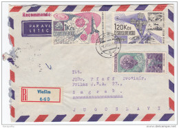 Space Stamps On Registered Air Mail Letter Cover Travelled 1967 Czechoslovakia To Yugoslavia Bb160301 - Sonstige & Ohne Zuordnung