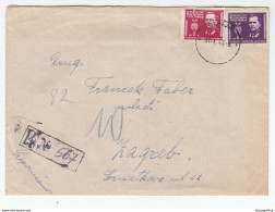 Yugoslavia Registered Letter Cover Travelled 1946 Sunja To Zagreb Bb180612 - Covers & Documents