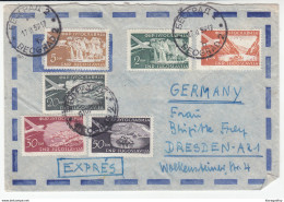 Yugoslavia Multifranked Air Mail Letter Cover Travelled 1959 Beograd To Dresden Bb180612 - Poste Aérienne