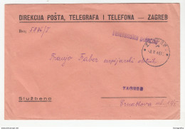PTT Official Letter Cover Travelled 1946 Zagreb Bb180612 - Covers & Documents