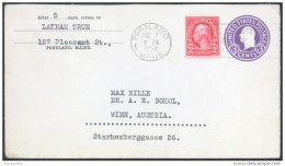 United States 3c Postal Stationery Letter Cover Travelled 1937 Portland To Austria Bb - 1921-40