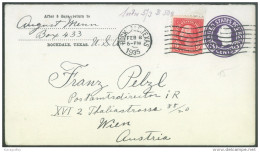 United States 3c Postal Stationery Letter Cover Travelled 1935 Rockdale, TX To Austria Bb - 1921-40