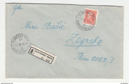 Yugoslavia Letter Cover Travelled Registered 1948 Slavonski Brod To Zagreb B190310 - Covers & Documents