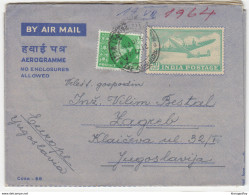 India Postal Stationery Aerogramme Travelled 1964 To Yugoslavia B180612 - Aerogramme