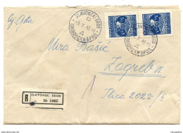 Yugoslavia Letter Cover Travelled Registered 1948 Slavonski Brod To Zagreb  B180525 - Covers & Documents