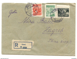 Yugoslavia Letter Cover Travelled Registered 1949 Doboj To Zagreb  B180525 - Covers & Documents