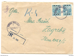 Yugoslavia Letter Cover Travelled Registered 1950 Široki Brijeg To Zagreb  B180525 - Covers & Documents