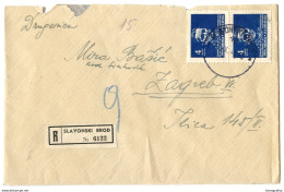 Yugoslavia Letter Cover Travelled Registered 1947 Slavonski Brod To Zagreb  B180525 - Covers & Documents