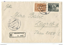 Yugoslavia Letter Cover Travelled Registered 1948 Orahovica To Zagreb  B180525 - Covers & Documents