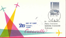 SVERIGE - FIRST FLIGHT SAS WITH CARAVELLE FROM STOCKHOLM TO HAMBURG *29.3.60* ON OFFICIAL COVER FROM FINLAND - Covers & Documents