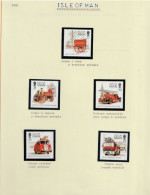 " VEHICULES DE SAPEURS-POMPIERS " Sur Lot De 5 Timbres Neufs ** MNH De ISLE OF MAN. Avec Nom Du Véhicule. + KDO ! - Brandweer