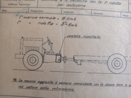 Cartella Documenti Fiat 634 Cambio 5 Velocità Disegni Tecnici In Schizzi Originali E Copie Conformi D'epoca - Tools