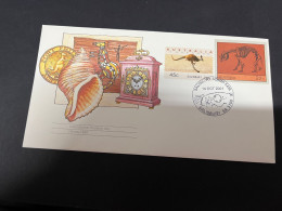 2-10-2023 (3 U 10) Australia FDC - 2001 - Salisbury Kangaroo Stamp - Dinosaur 22 Cents - Autres & Non Classés