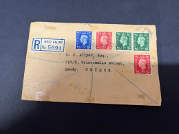 2-10-2023 (3 U 10) UK - Registered Cover Posted From West Ealing To Ceylon (now Called Sri Lanka) - 1937 - Covers & Documents