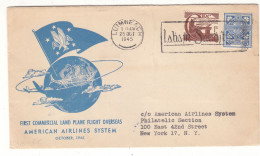 Irlande - Lettre De 1945 - Oblit Luimneach - Exp Vers New York - 1 Er Vol American Airlines - - Covers & Documents