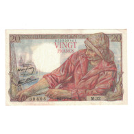France, 20 Francs, Pêcheur, 1942, M.32, TTB+, Fayette:13.3, KM:100a - 20 F 1942-1950 ''Pêcheur''
