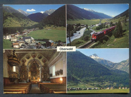 OBERWALD ( VL) 4 Vues , Train Rouge église  - SUISSE - Oberwald